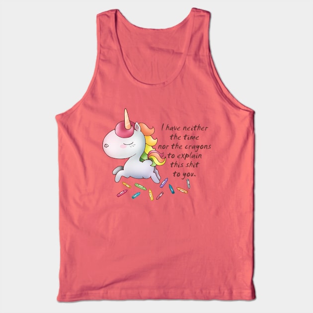 Snarkles the Unicorn: "Explanations" Tank Top by LyddieDoodles
